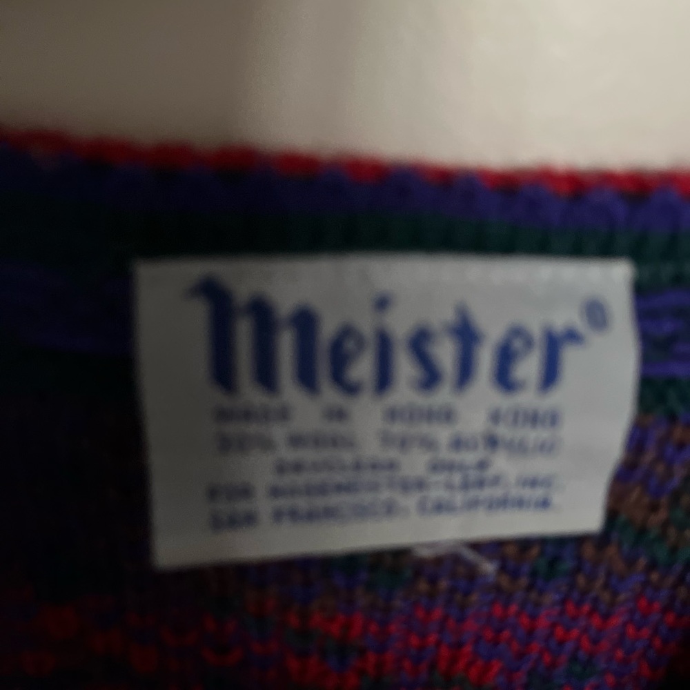 MEISTER Vintage Women's Colorful Nordic Sweater Wool Acrylic Sz L Like New - Picture 8 of 8
